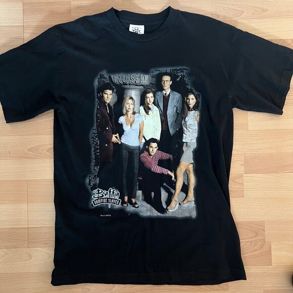 Rare Vintage 1998 Buffy the Vampire Slayer Promo T-Shirt BTVS Cast Blue Grape - Picture 1 of 8